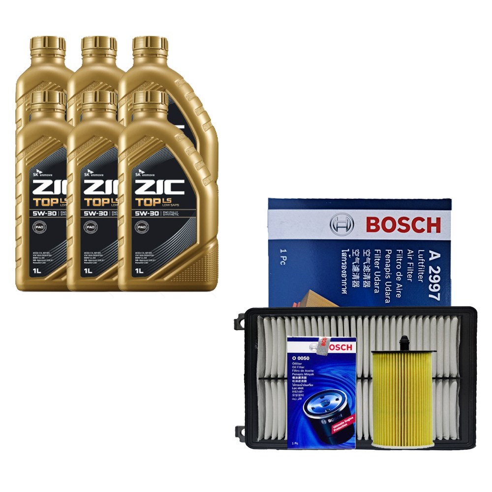 올뉴K7 YG 3.0 LPI 지크 탑 LS 5W30 6L 엔진오일 필터 세트 0050-2997 150,000원