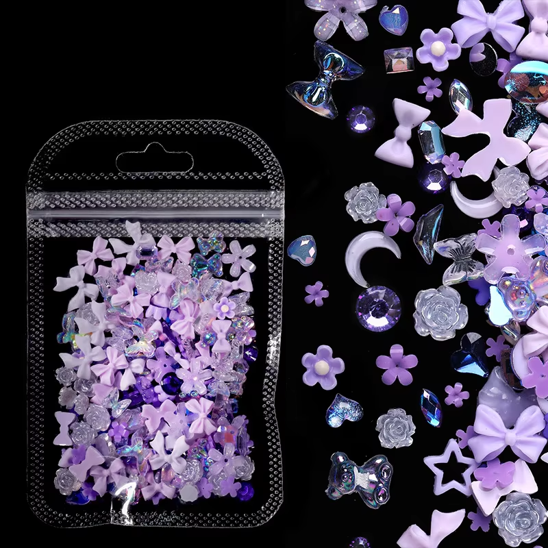 (100pcs) 레진파츠 네일파츠 레진재료 네일재료 파츠모음 6색 N10, 1개, 퍼플(N10-3) 5,900원