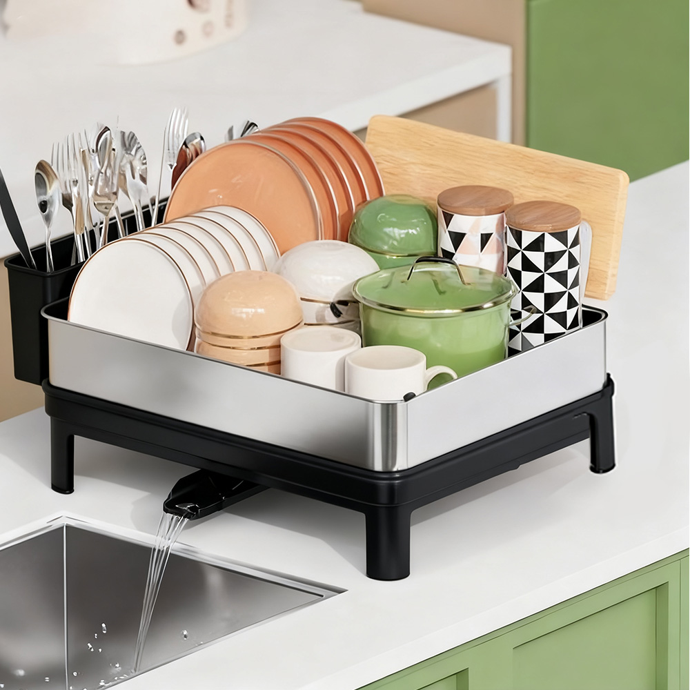 304스텐 식기건조대 1단2단 주방 설거지건조대 물빠짐트레이 그릇컵수납대 화이트 블랙 35,110원