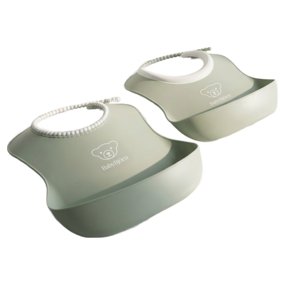 베이비뵨 베이비 빕 스타팅 이유식 턱받이 2종 세트, 파우더그린, 2개입, 1세트 25,410원