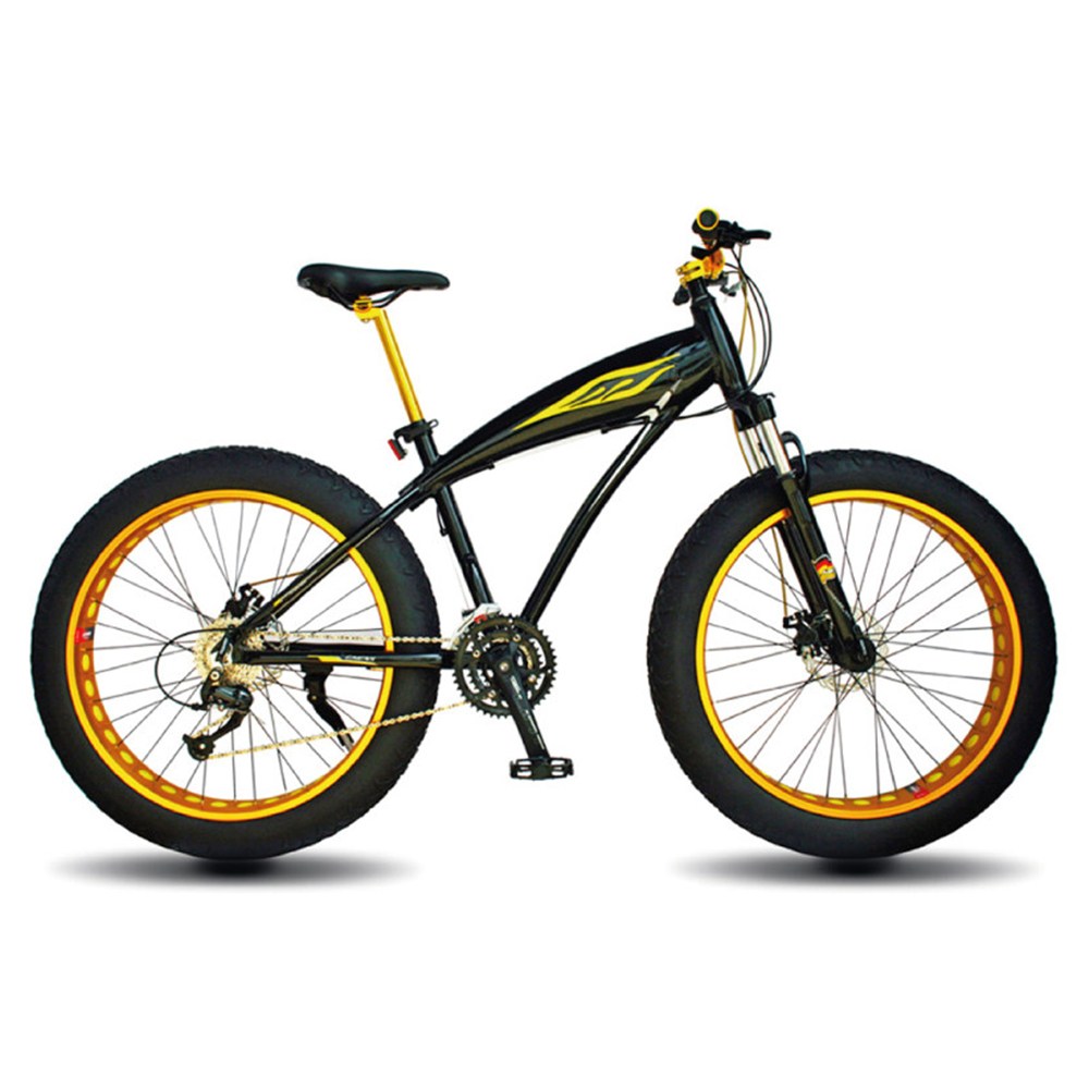 [국내배송]지멘스 팻바이크 레전드 26X4.0광폭 SHIMANO 27단 원터치 디스크 돌고래스타일 알루미늄차체, 블랙골드, 1개 359,000원