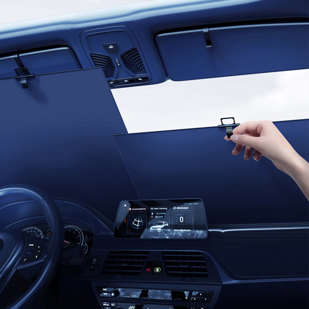 니녹 차량용 앞유리 햇빛가리개 자동차 암막 햇빛가리개 블라인드형(2개1세트), 블랙, 1세트 22,900원