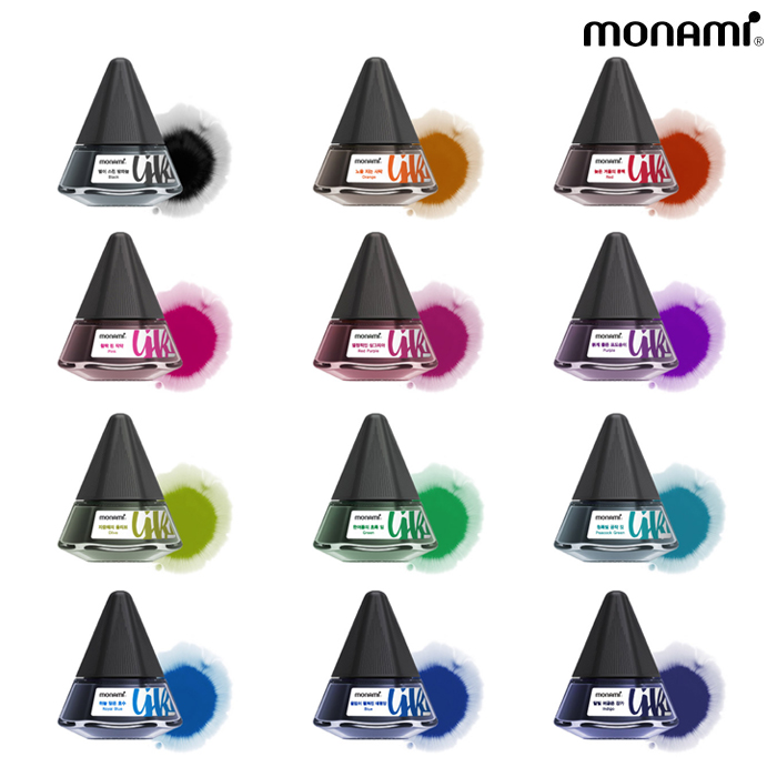 모나미 병잉크 캘리그라피 만년필 잉크 12색 30ml 4,500원