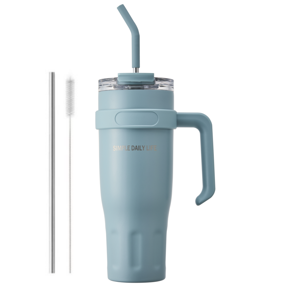 허니앤버니 텀블러 대용량 스텐 보온 보냉 차량용 빨대 손잡이, 1개, 1100ml, 스카이 블루 28,300원