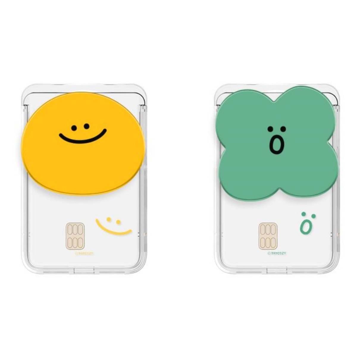 말랑말랑 베이직 아크릴 스마트톡 투명 맥세이프 슬라이드 카드지갑 카드3장 수납 TRY, 몽글이, 1개 20,000원