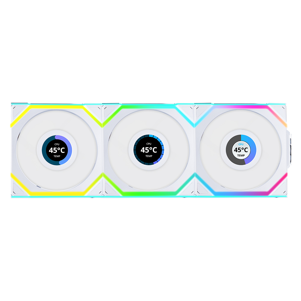 LIAN LI UNl FAN SL Wireless LCD 120 리버스 화이트 3팩 컨트롤러 포함 201,500원