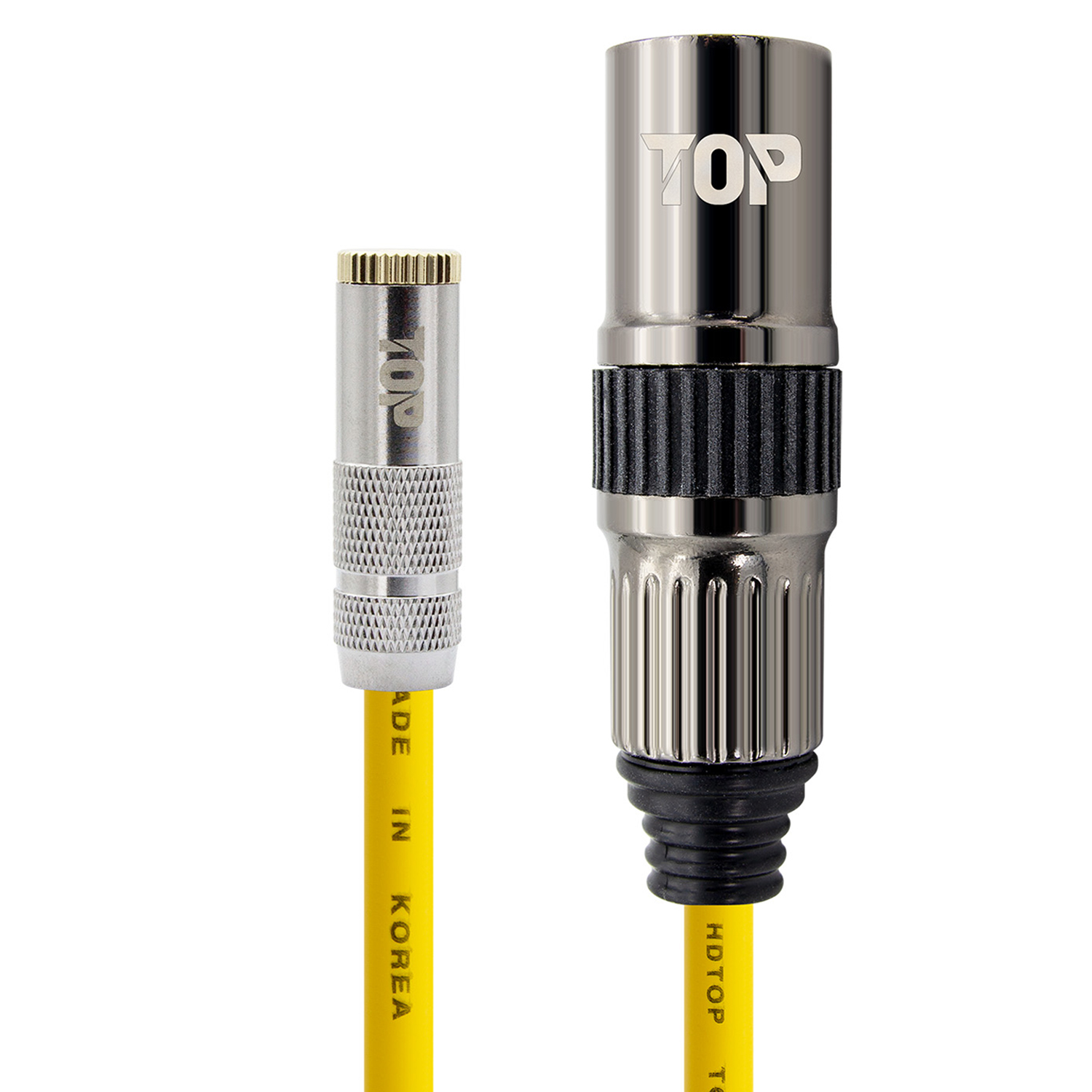 에이치디탑 3.5스테레오 암 TO XLR수 케이블 메탈 옐로우 5m 28,500원