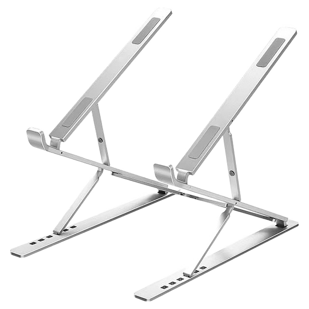 누아트 2단 높이조절 휴대용 알루미늄 접이식 아이패드 맥북 노트북 쿨링 거치대 + 전용 파우치 세트, 실버, 1세트 13,900원