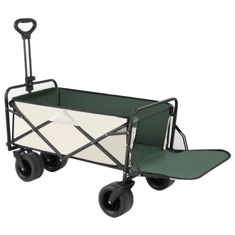 광폭 바퀴 브레이크 오픈형 캠핑웨건 특대형, 1개, 베이지그린 72,900원