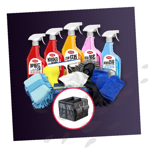 자동차 세차용품 세트 유리세정제 타이어광택제 실내청소 마이크로파이버 타월 세차장갑 정리함 포함 차량관리 57,150원