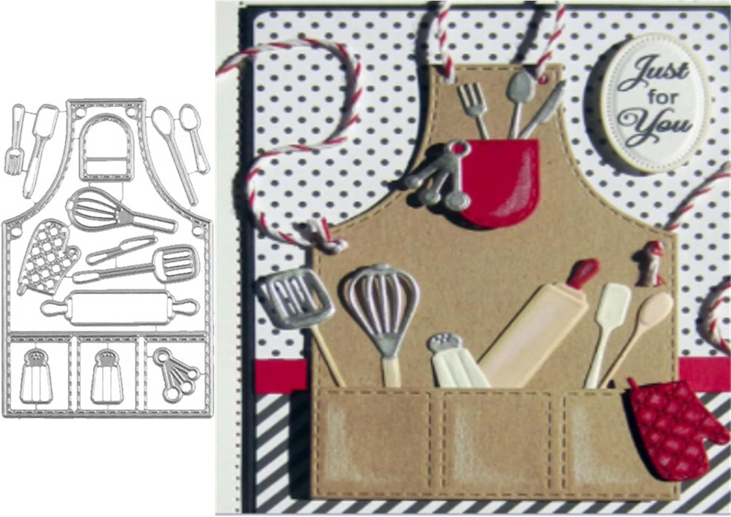 14개 귀여운 주방 도구 세트 금속 다이 컷 앞치마 카드 DIY 스크랩북 앨범 장식용 엠보싱 종이 만들기용 스텐실 42,000원