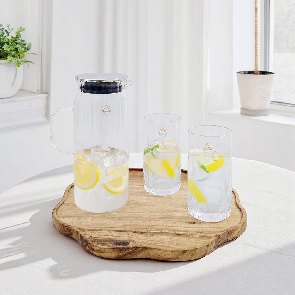 로얄리프 피오레 내열유리 하이 글라스 물병 컵세트 대, 1세트, 1.4L, 단일색상 70,000원