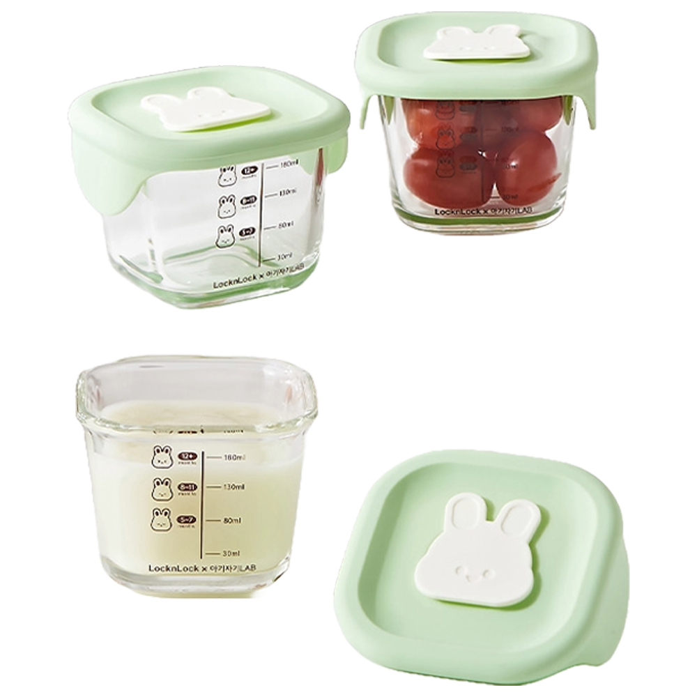 락앤락 레빗 사각 이유식 보관용기, 230ml, 그린, 3개 17,900원
