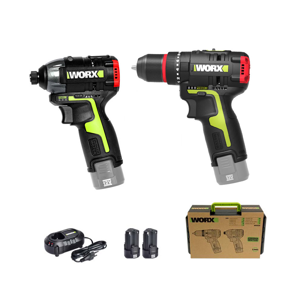 WORX 12V 충전 해머드릴 + 임팩드라이버 브러쉬리스 WU920X 241,000원