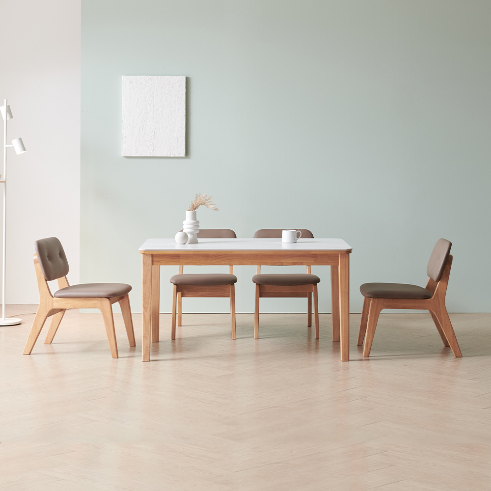 라로퍼니처 노엘 1250 포세린 통 세라믹 패밀리 4인 낮은 식탁 세트 373,000원