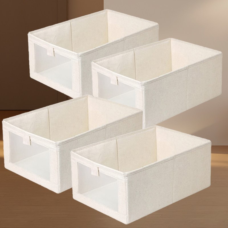 디모어 패브릭 폴딩 수납 다용도 통풍 옷 정리함, 4개, 크림화이트 16,550원