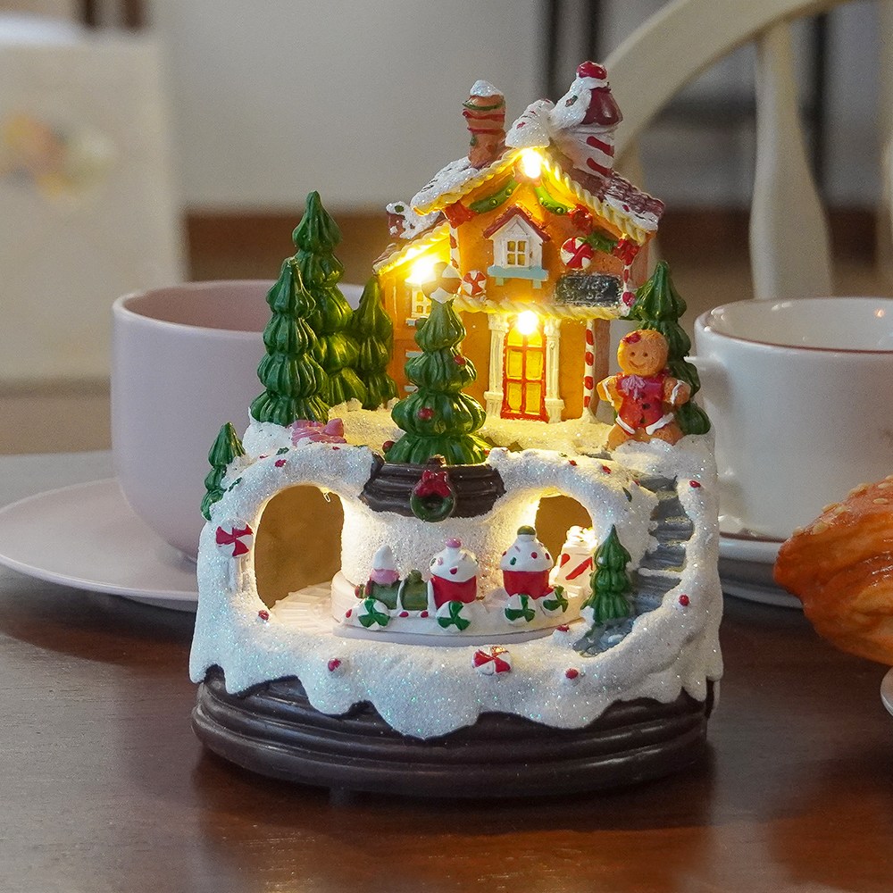 토이토 크리스마스 마을 레일 오르골 자동 기차 무드등 장식 소품, 1개, 쿠키 마을 레일 29,800원