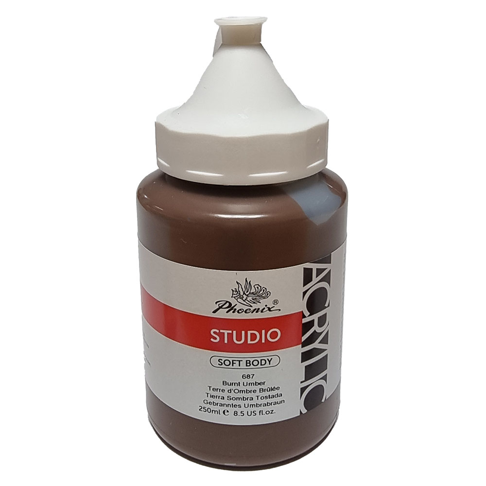 아크릴물감 STUDIO 250ml 687 Burnt Umber/ 밤색 낱색 미술 벽화 공예작업 그리기 디자인 인테리어재료 6,500원