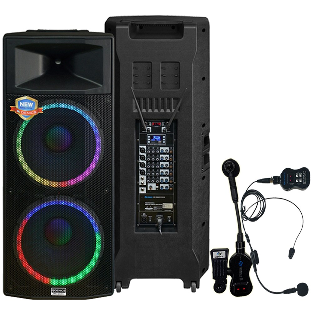 포터블 스피커 국산 DY-2000W PLUS 2000W 무선마이크 2대 포함 RGB 조명연출 버스킹 공연용, DYSM 1,600,000원