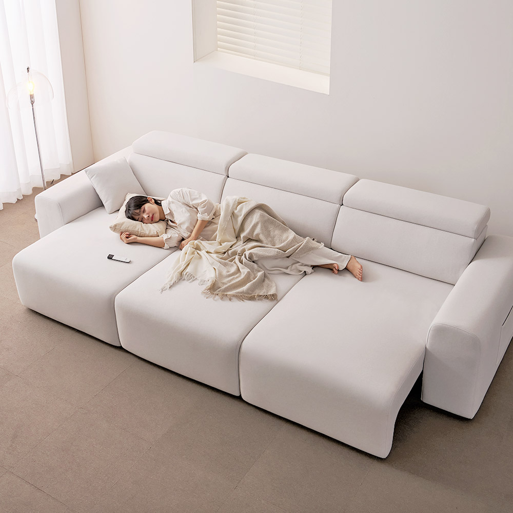 라자가구 미노르 4인용 소파 모션 리클라이너 슬라이드 무빙 패브릭 쇼파, 4인소파 아이보리 949,000원