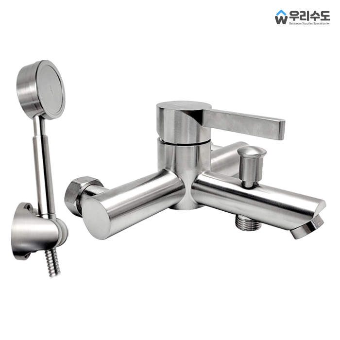 우리수도 SUS304 스텐재질 벽붙이 샤워수전 오블-S 샤워기 수도꼭지 53,000원