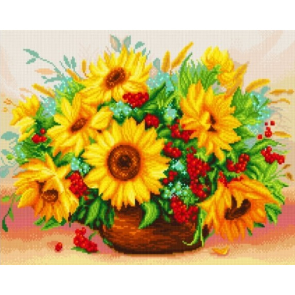 금송샵 보석십자수 캔버스형 금전수 해바라기 대형 AB비즈 60x45cm 재물운 인테리어 DIY 38,900원