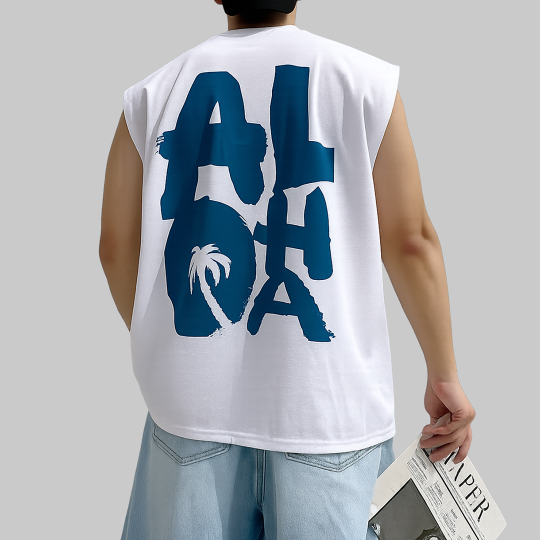 테이크잇컴퍼니 남자 빅사이즈 헬스 운동복 알로하 프린팅 오버핏 루즈핏 민소매 나시 티 26,600원