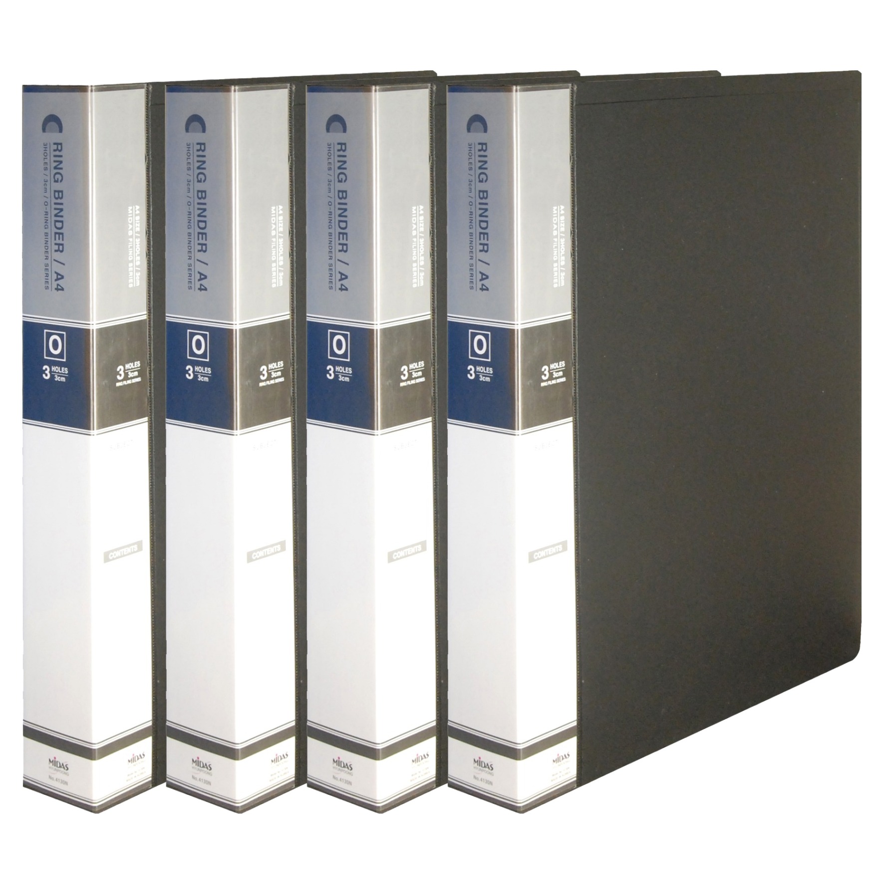 마이다스 PP칼라 O링 바인더 3공 민 3cm A4, 흑색, 4개 10,160원