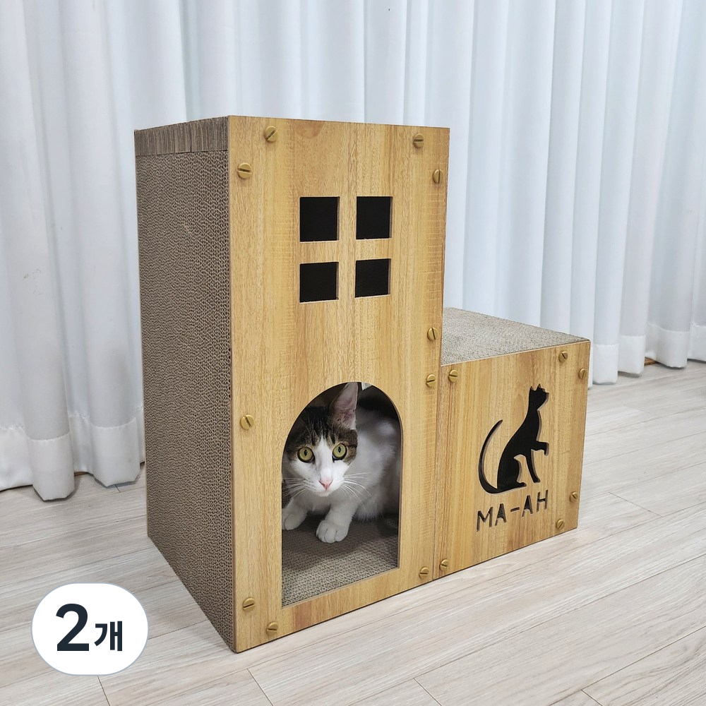 MAAH 고양이 계단 숨숨집 수직 스크래쳐, 우드, 2개 49,000원