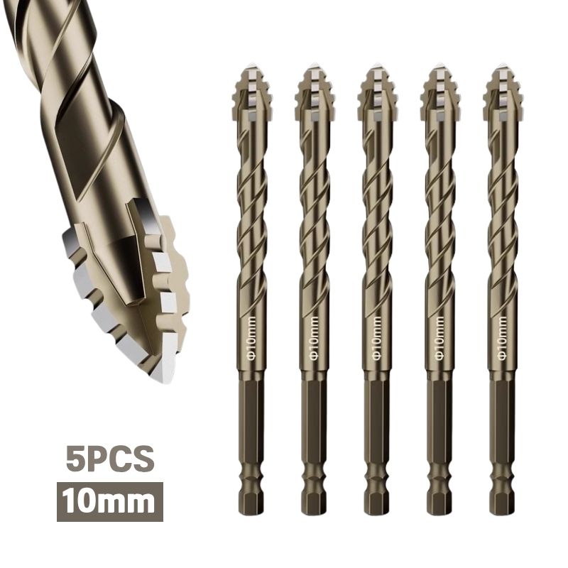 tinduo 만능 4날 톱니형 드릴 비트 6.8.10.12mm 5개입 타일 세라믹 보이드 콘크리트 벽돌담 목재 유리 플라스틱 전동드릴 함마드릴 임팩 드릴 새트 13,200원
