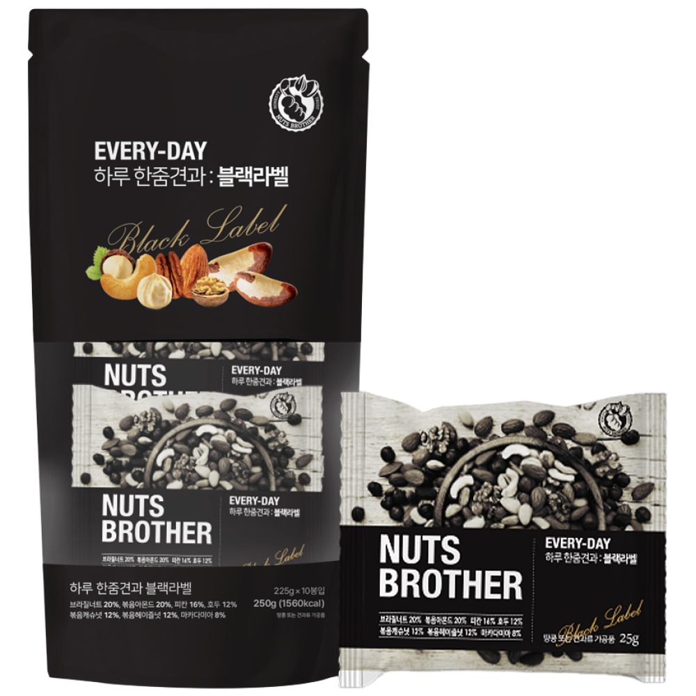너츠브라더 하루한줌견과 블랙라벨 10봉입, 25g, 10개 12,900원