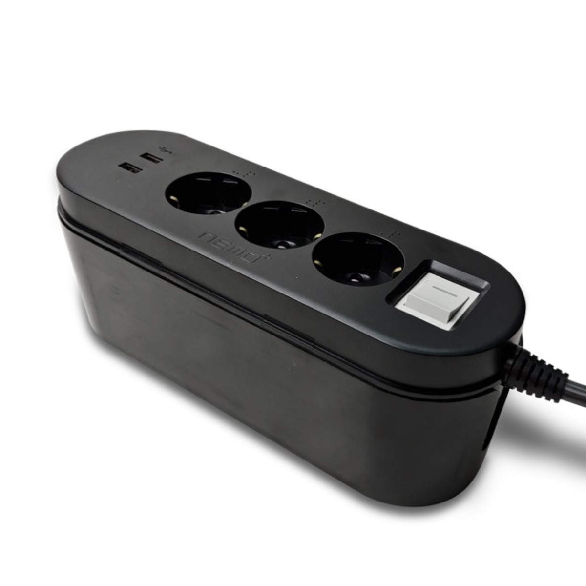 네모탭 박스플러스 USB 2포트 안전수납 멀티탭 3구 SY-NA3 USB, 1.5m, 블랙, 1개 23,880원