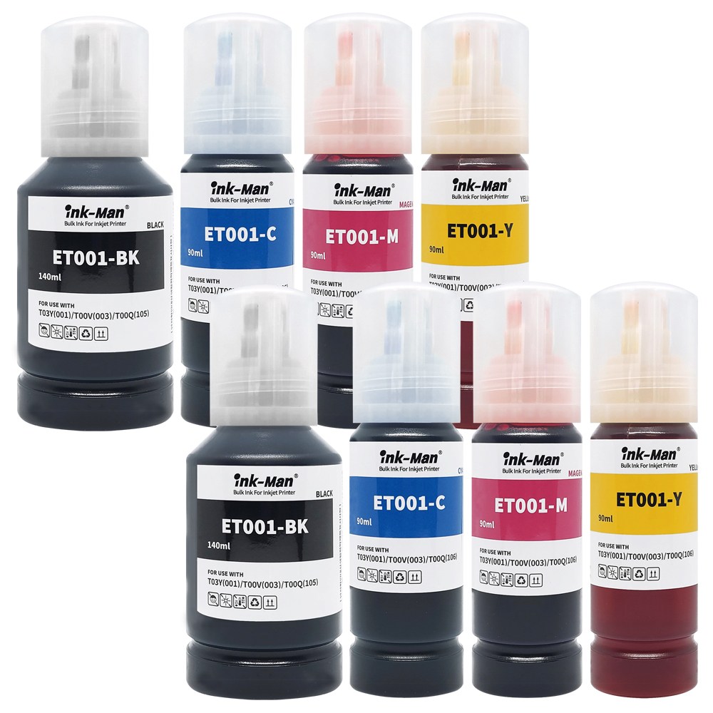잉크맨 엡손 T03Y T00V T00Q T00R 001 003 105 106 호환 무한 리필 잉크, 2세트, ET001-BK/C/M/Y 4색 26,000원