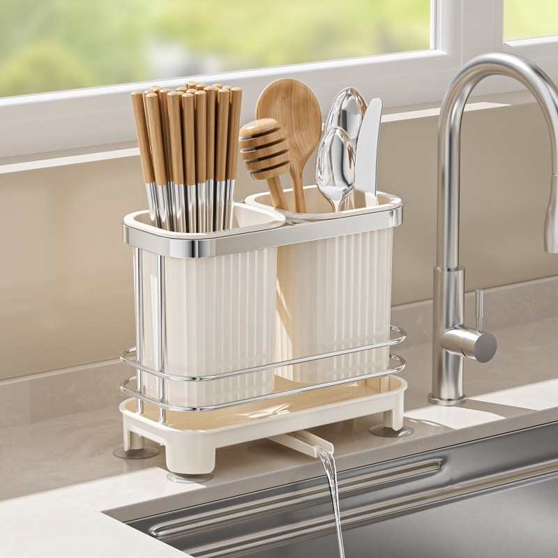 호밍사이 주방 물빠짐 수저통 스테인레스 수저꽂이 정리함 10,800원