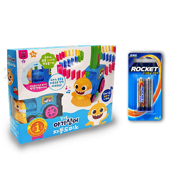 [ZEU] 핑크퐁 아기상어 자동 도미노 기차 320pcs 노랑 아기 상어 유튜브 28,740원