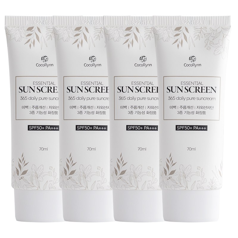 코코린느 백탁 눈시림 끈적임 없는 촉촉한 에센셜 선크림 (혼합자차선크림) 70ml, 4개, 70ml, 4개 33,400원