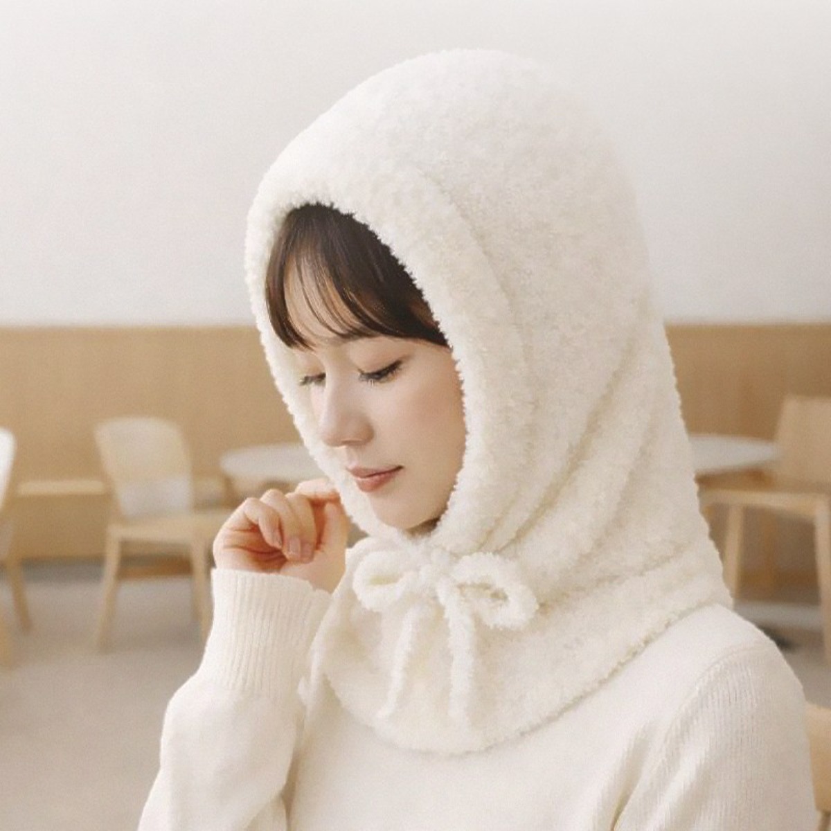 [오브더데이] 더블 스트링 플리스 바라클라바 - 방한 겨울 후드 넥워머 오토바이 등산 자전거 16,800원