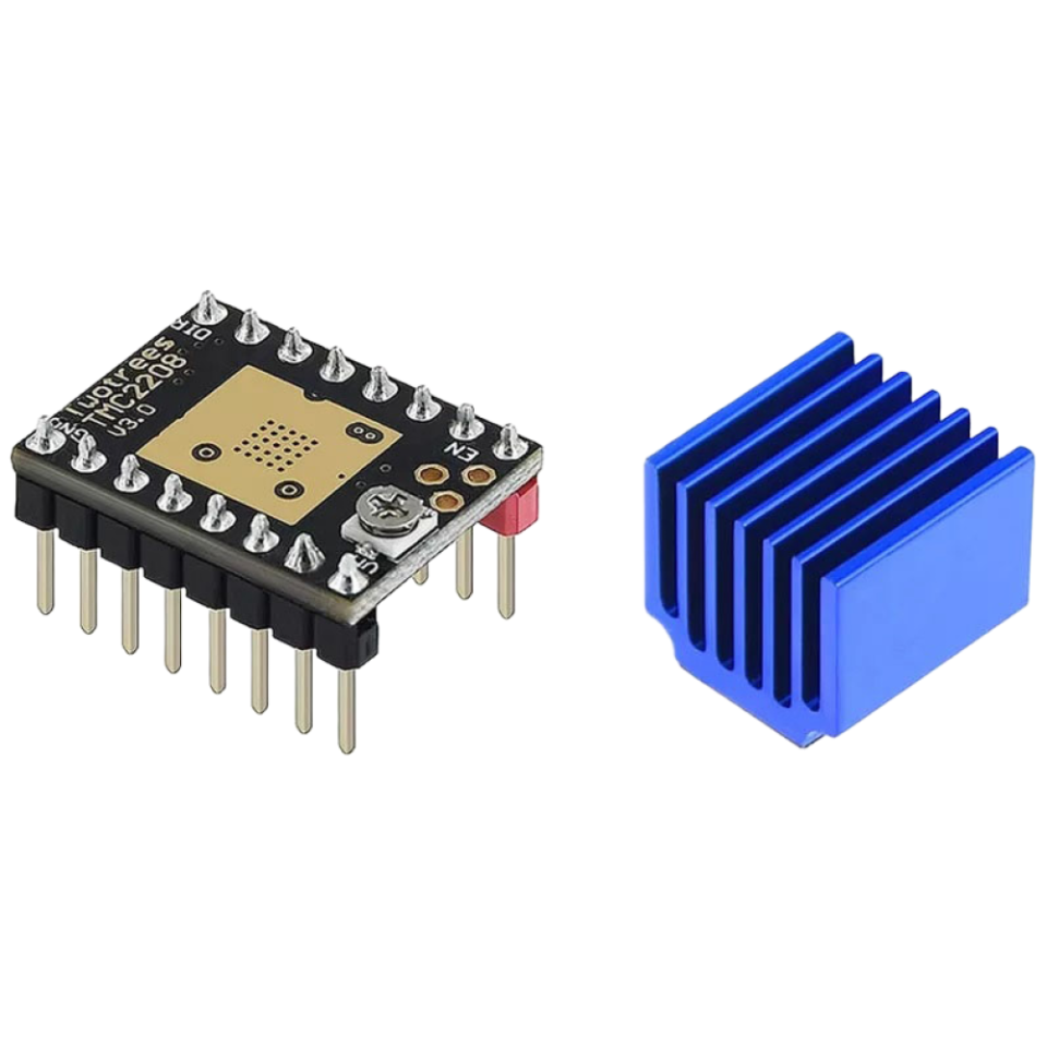 TMC2208 V3.0 스탭 모터 드라이버 모듈 (방열판 포함) 검정색 PCB, 1개 9,200원