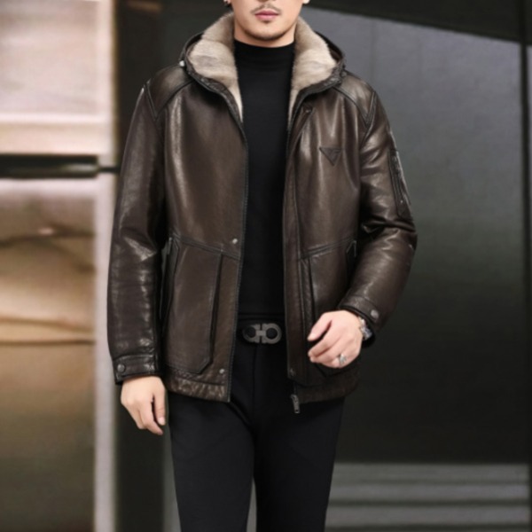 가죽점퍼 밍크 자켓 캐주얼 무스탕 레더 라이더 퍼 남자 블루종 겨울 재킷 가을 바이크 오토바이 남성 1,472,700원