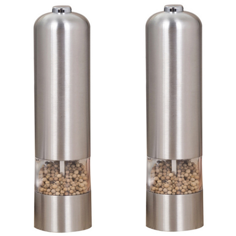 요우브 1+1 원터치 자동 소금 후추 그라인더 304 스테인레스 페퍼밀 양념병 굵기 조절, 2개, 85ml 20,500원