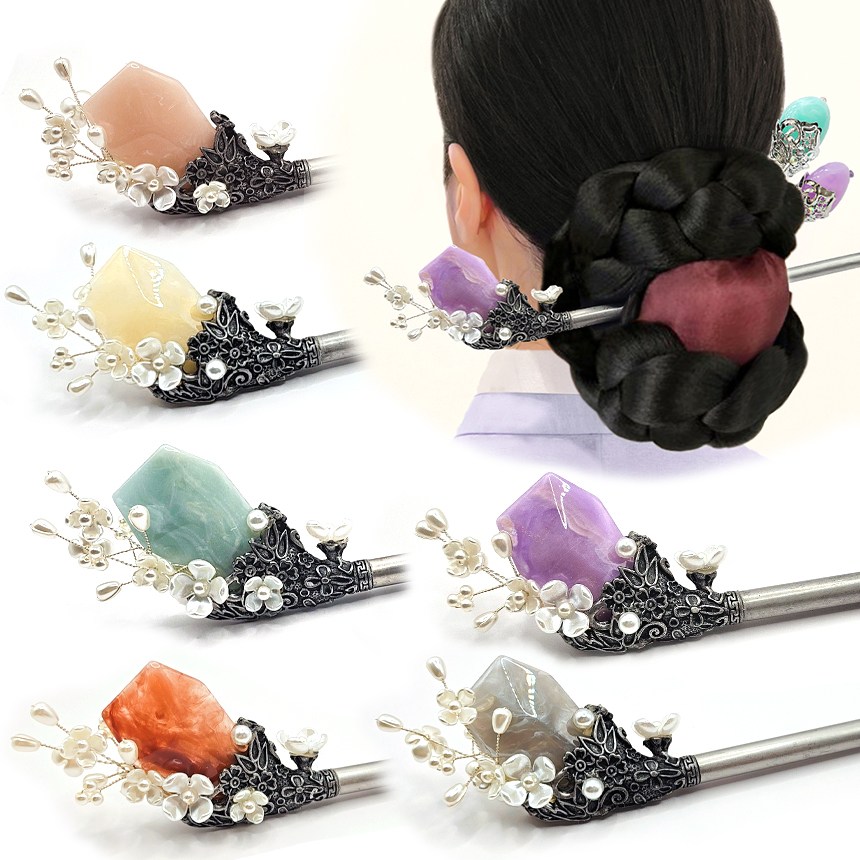 베고니아_플라워 꽃 대비녀 장잠 중전비녀 사극비녀 전통비녀 한복헤어장신구 43,000원