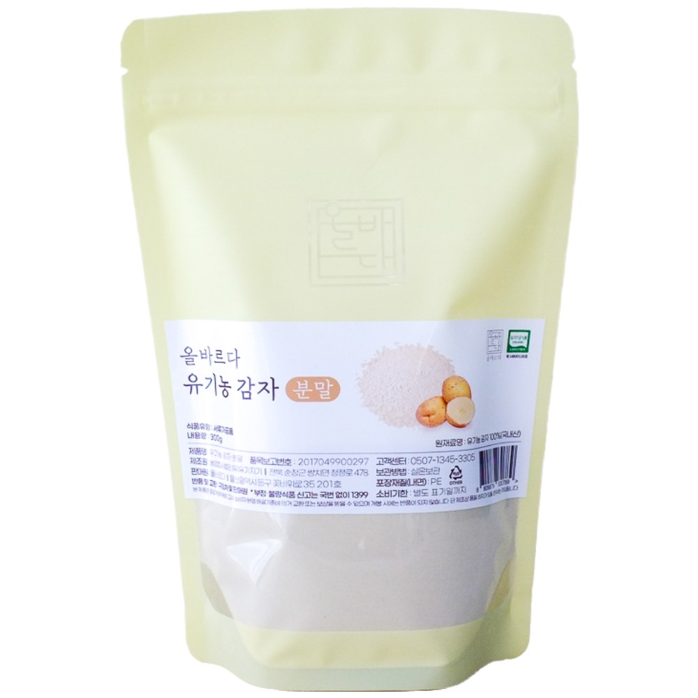 올바르다 유기농 감자 가루 분말, 1개, 300g 31,900원