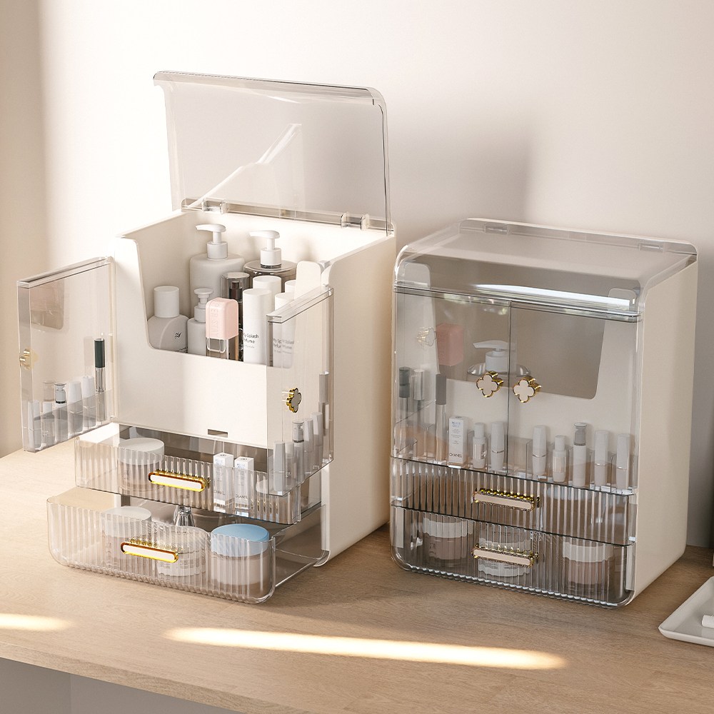 홈비 클로버 대용량 올인원 3단 화장대 화장품정리함, 1개, 크림핑크 52,900원