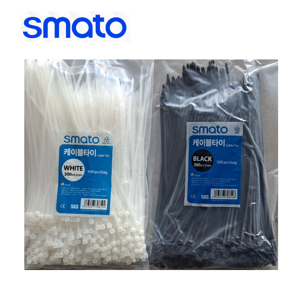 스마토 케이블타이 선정리 전선정리 200mm/270mm/300mm/370mm, 흑색, 1000개 15,290원
