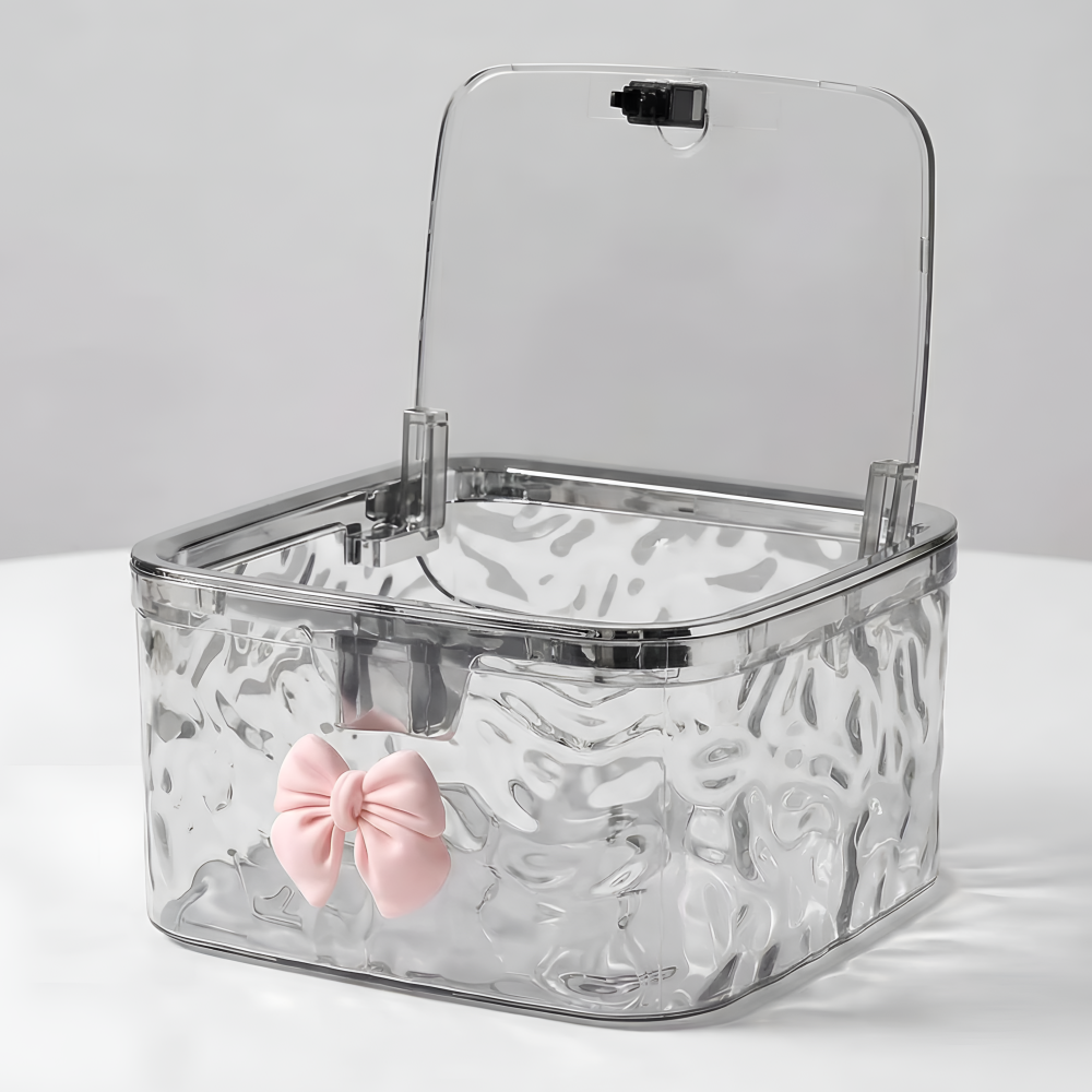 체리닷컴 다용도 악세사리 머리핀 투명 소품수납함, 1개, 소형 투명 리본 12,500원