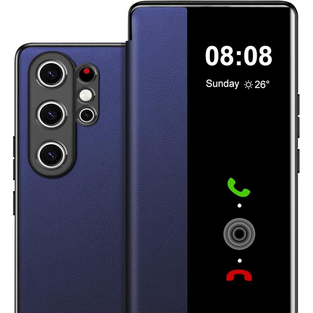 삼성 갤럭시 S25 울트라 케이스 플립 가죽 커버 투명 S-View 삼성 S25 울트라 폰 케이스 스마트 윈도우 하드 플립 충격 방지 보호 커버 삼성 5G S 36,860원