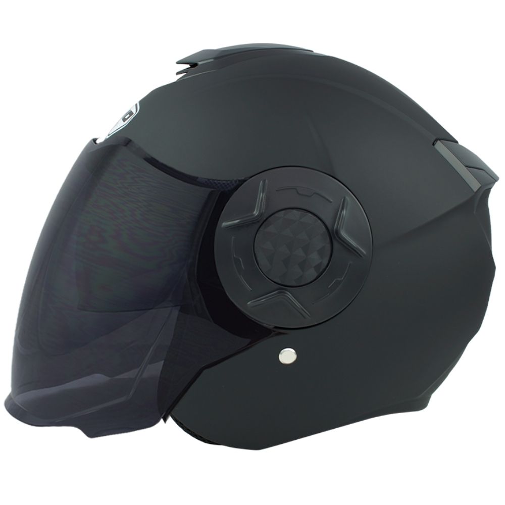코모 6250 오토바이 오픈페이스 헬멧 이너쉴드 내장형 초경량 950g, 무광검정 (스모크쉴드) 59,000원