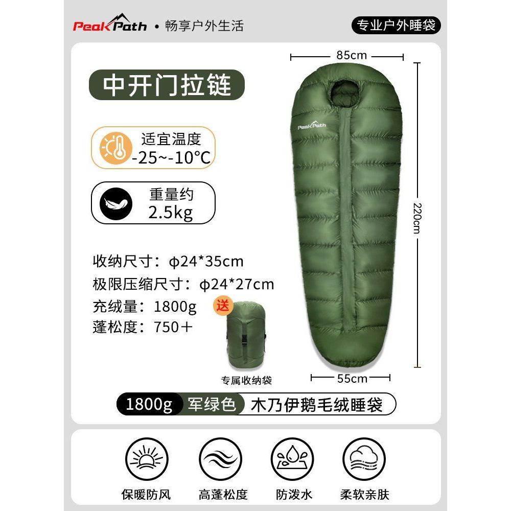 거위털 다운 침낭 -30도 혹한용 경량 캠핑 차박 백패킹 머미형 234,700원