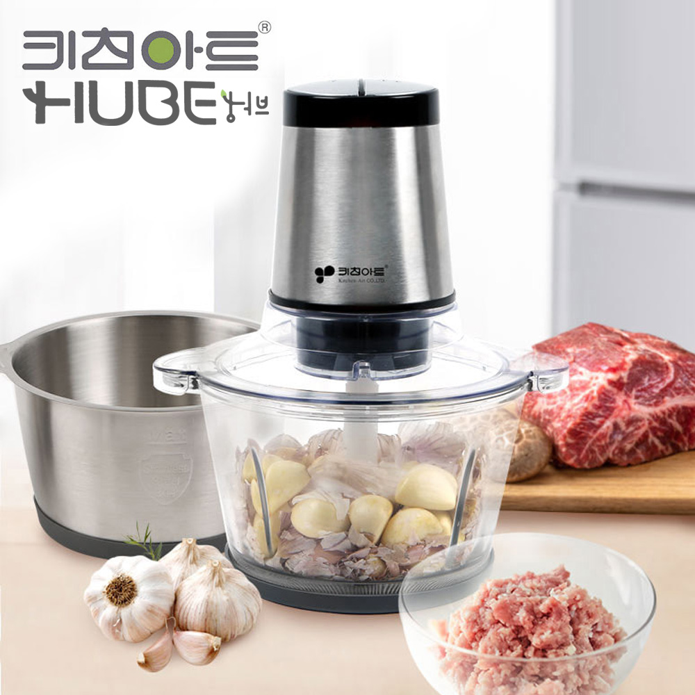 스텐 레스 스테인 리스 세척가능 유리 만능 고기 견과류 마늘 까는 대용량 탈피 기계 야채 분쇄 다지기 2L 64,150원