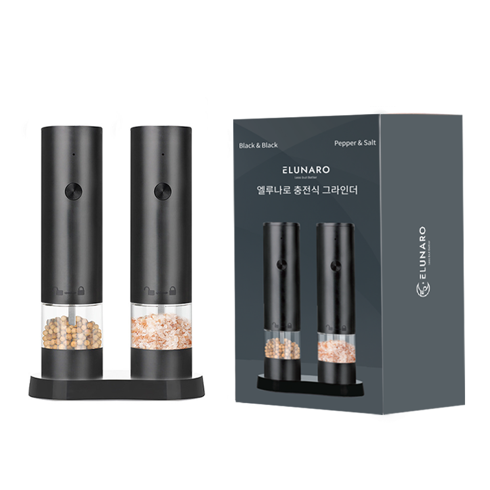 1+1 엘루나로 충전식 자동 전동 소금 후추 그라인더 29,800원